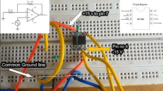 Opamp Noninverting Amplifier  Circuit Diag  Breadboard Wiring  Lab Experiment Diploma  BTECH [upl. by Sirroned]