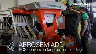 PÖTTINGER  AEROSEM ADD seed drill  PCS conversion for precision sowing [upl. by Ahtera367]