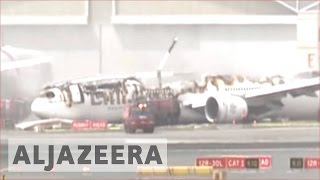 All passengers safe after Emirates Airline plane crashlands in Dubai 🇦🇪  Al Jazeera English [upl. by Knuth807]