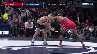 149 LBS 6 KeShawn Hayes Ohio State vs 1 Zain Retherford Penn State  2018 B1G Wrestling [upl. by Suixela]