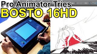 Pro Animator Tries BOSTO 16HD Pen Display [upl. by Meihar987]