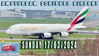 Amsterdam Schiphol Airport Live  Sunday Departures amp Arrivals [upl. by Acinonrev130]