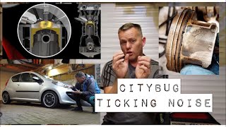 CityBug quotTicking sound on enginequot Explainedquot Toyota Aygo Peugeot 107 Citroen C1 1KRFE Tapping Noise [upl. by Rotceh]