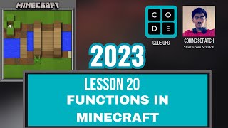 Codeorg Lesson 20 Functions in Minecraft  Express Course 2023 Update [upl. by Naihs792]