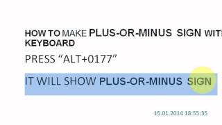 Insert the PLUS and MINUS Symbol in Microsoft Word using Keyboard [upl. by Olimpia]