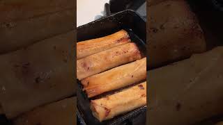 Frying Chicken Lumpia lumpia chicken eggrolls myrecipe [upl. by Einnek898]