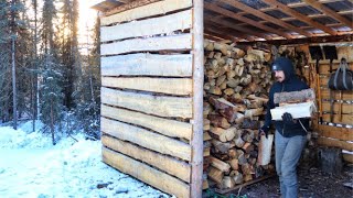 Staying Warm at the Cabin  Winter Day Living in Alaska [upl. by Alset]