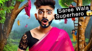 saree Wala SuperHero short story of man wearing Saree🙄😱 boyschallenge shortvideo sareelove [upl. by Atikat576]