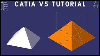 CATIA V5 Tutorial 15  Beginner  Pyramid [upl. by Fatma]