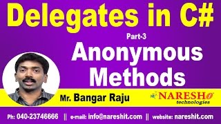 Anonymous Methods in C  Delegates Part 3  CNET Tutorial  Mr Bangar Raju [upl. by Ihculo]