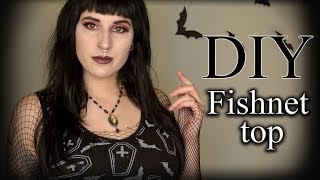 Goth on a budget  simple fishnet sleeves DIY [upl. by Ojyma635]