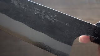 AogamiBlue super steel Japanese hand forged knives  Yamamoto from Echizen [upl. by Hsizan50]