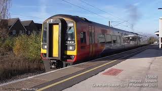 East Midlands Class 158s at Grantham Station 231121 [upl. by Hermia]