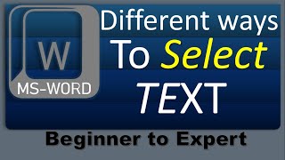 Different ways to Select Text in MSWord MOUSE  KEYBOARD  SHORTCUT KEYS  See the Description [upl. by Atinreb607]