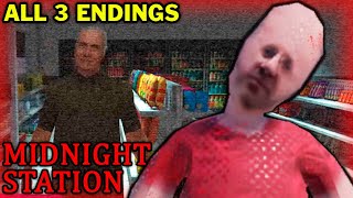 Midnight Station  Full Walkthrough  All 3 Endings  Roblox [upl. by Aleinad]