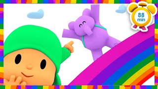 🌈 POCOYO ENGLISH  The 7 Colors of the Rainbow 88 min Full Episodes VIDEOS and CARTOONS for KIDS [upl. by Mora]