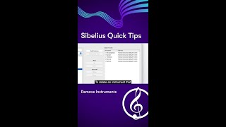 SIBELIUS QUICK TIP Remove Instruments [upl. by Adrianna]