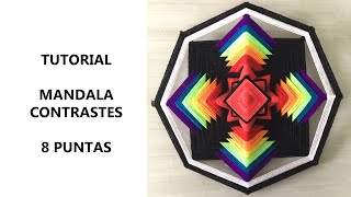 MANDALA CONTRASTES  Sub titles available mandala rainbowcolors mandalatejido yarnmandalas [upl. by Segal]