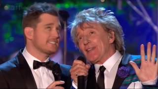 Winter Wonderland  Rod Stewart amp Michael Buble  Christmas [upl. by Annoda234]