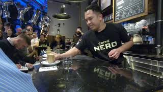 Kenneth UAE  Caffe Nero International Barista of the Year 2018 Finalist in London [upl. by Ayokal]