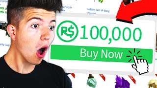 BUYING 100000 ROBUX IN ROBLOX [upl. by Elsi]