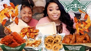 Wing Stop MUKBANG Spicy WingsCheese Fries [upl. by Einatsed]