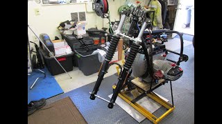 1983 BMW R100RSRT Install and Align Front Forks [upl. by Eidnarb]