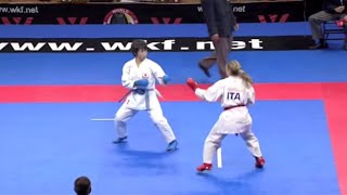 Miki Kobayashi vs Sara Cardin  Belgrade 2010 Female Kumite Final 55kg  WORLD KARATE FEDERATION [upl. by Aidekal]