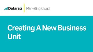 How to create a new Business Unit in Salesforce Marketing Cloud [upl. by Alilad]