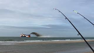 Maasvlakte 2 strandvissen kustonderhoud  windkracht 6 20102024 [upl. by Yecram]