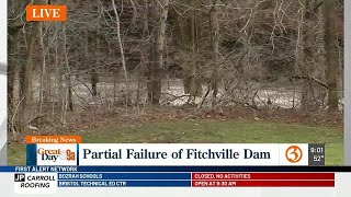 VIDEO Partial dam break reported along Yantic River [upl. by Butler]