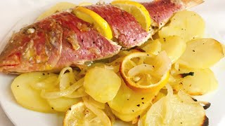 SALMONETES AL HORNO CON PATATAS  Una Chef en la Cocina [upl. by Airdnahc]