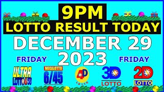 9pm Lotto Result Today December 29 2023 Friday [upl. by Wivinia673]