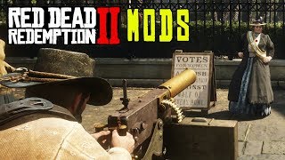 Red Dead Redemption 2 Mods  PORTABLE GATLING GUN [upl. by Uba]