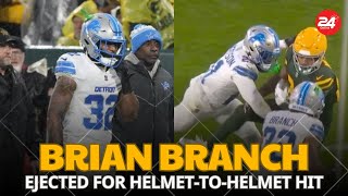 Lions Safety Brian Branch Ejected for HelmettoHelmet Hit [upl. by Jelsma549]