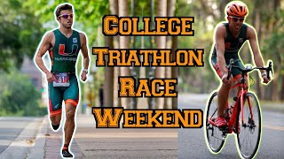 COLLEGE WEEKEND IN MY LIFE TRIATHLON RACE EDITION [upl. by Kashden]