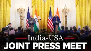 LIVE PM Modi and US President Trump during the joint press meet at White House Washington DC [upl. by Holub]