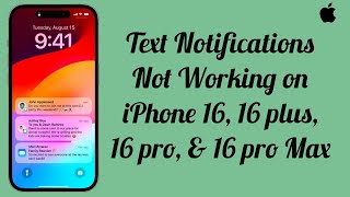 Text Notifications Not Working on iPhone 16 16 Plus 16 Pro 16 Pro Max Fixed [upl. by Columba]