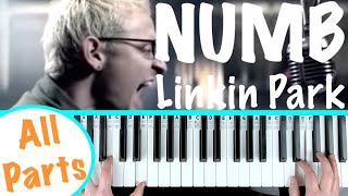 How to play NUMB  Linkin Park Piano Tutorial  ChordsAccompaniment [upl. by Anilasor341]