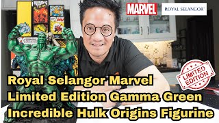 Unboxing MARVEL Limited Edition Incredible Hulk Origins Figurine by ROYAL SELANGOR 2024 [upl. by Beret]