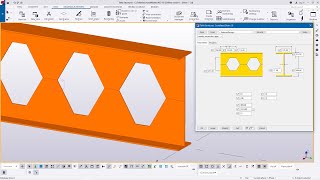 Development and Cutting details for 457 x 191 UBCastellated Beam in Tekla Structures [upl. by Veriee908]