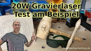 Laser Gravierer 20W Gravierlaser  Test am Beispiel Vigo Engraver Kkmoon Laser 20Watt [upl. by Necila237]