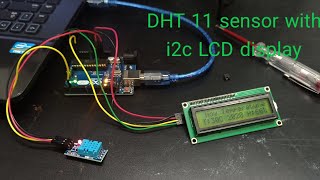 Temperature and humidity sensor Dht 11 with i2c LCD display [upl. by Patience736]