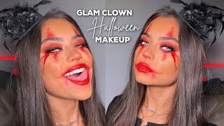 Easy Glam Clown Halloween Makeup Tutorial [upl. by Irakab]