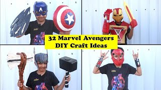 All my 32 MARVEL AVENGERS DIY Craft Ideas in ONE video  Which is your favorite MCU Avenger weapon [upl. by Latisha]