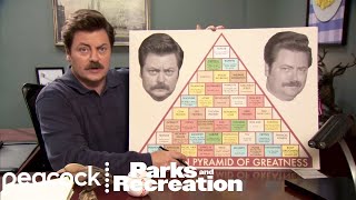 Ron Swansons Pyramid of Greatness  Parks and Recreation [upl. by Ardnaz143]