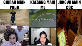 Gibran Main PUBG VS Kaesang Main ML VS Jokowi Main COC [upl. by Glarum]