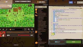 CodeCombatPython Return to thornbush farm A [upl. by Letnuahs]