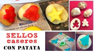 SELLOS caseros con patata  MANUALIDADES infantiles [upl. by Atrebla]