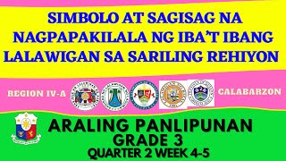 Grade 3 Simbolo at Sagisag na nagpapakilala ng Iba’t ibang Lalawigan sa Sariling Rehiyon AP Week 45 [upl. by Salvidor]